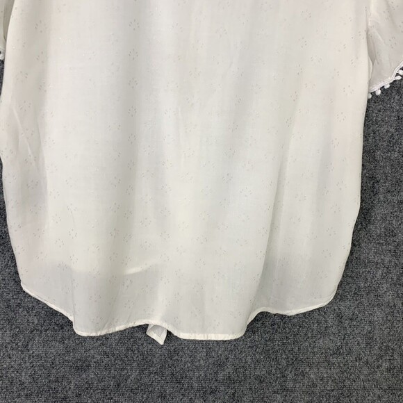 Harve’ Benard Button Up Blouse Women XL Tie Front Hi-low Hem - Picture 8 of 9